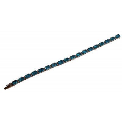 Blue Topaz & Diamond Bracelet